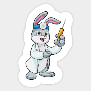 Rabbit as Doctor at Vaccination with Syringe Sticker